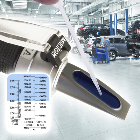 Рефрактометр для автомобилистов (пропиленгликоль, этиленгликоль, электролит) МЕГЕОН 72023 купить по низкой цене | МАКСПРОФИТ